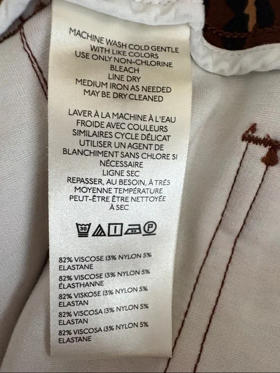 Maeve The Colette Leopard Print Crop Wide Leg Pants in Brown - Size 32 - Picture 7 of 8